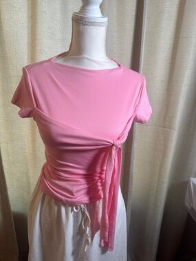 Women’s Pink Side-Tie Short Sleeve Top…so soft!!